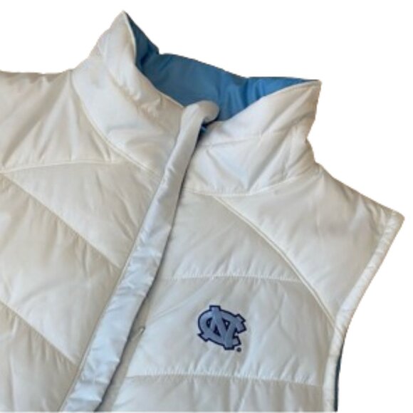 UNC Carolina Tarheels Columbia Reversible Puffer Vest Zip Front Large - Picture 2 of 6